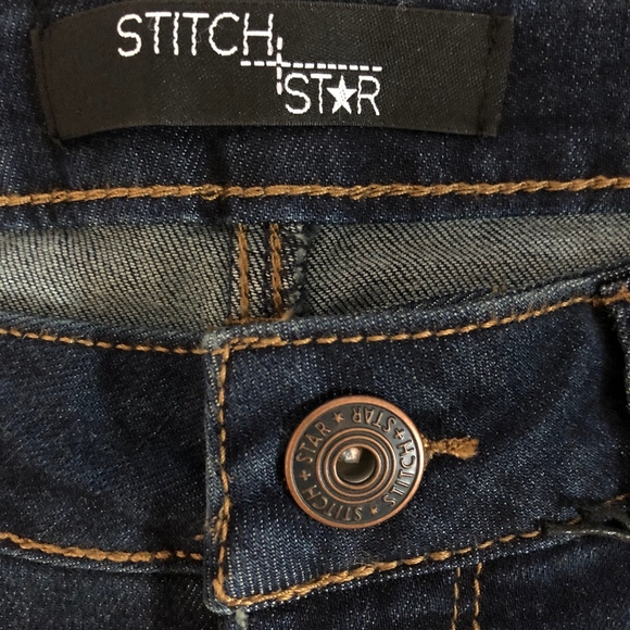 Stitch Star Embroidered Boho Blue Jeans. Size 4 NWT - Picture 7 of 8